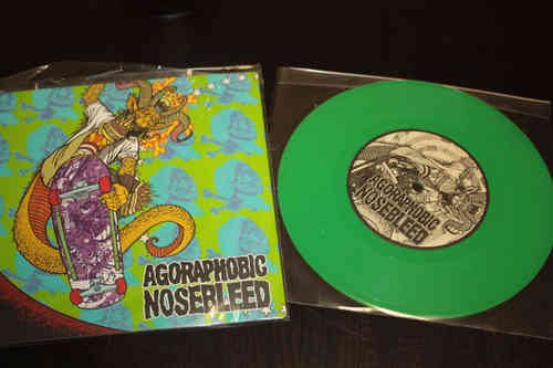 AGORAPHOBIC NOSEBLEED | TOTAL FUCKING DESTRUCTION 'Frontside Nosegrind' Split 7" limited green vinyl