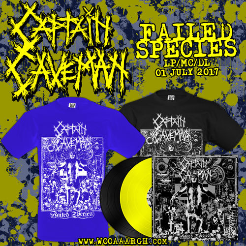 CAPTAIN CAVEMAN 'Failed Species' LP + T-Shirt Bundle